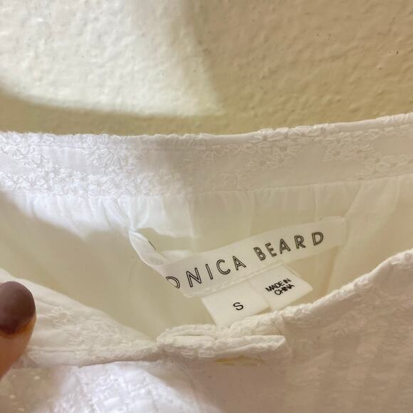 Veronica Beard Alondra Eyelet Tiered Maxi Dress In Ivory White Size Small - Picture 8 of 10